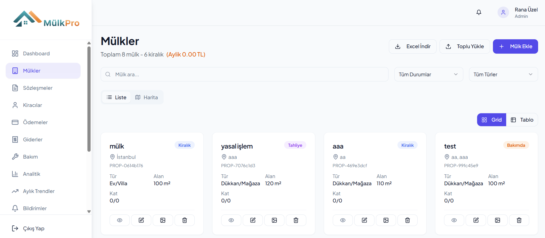 Mülk Yönetimi - Web